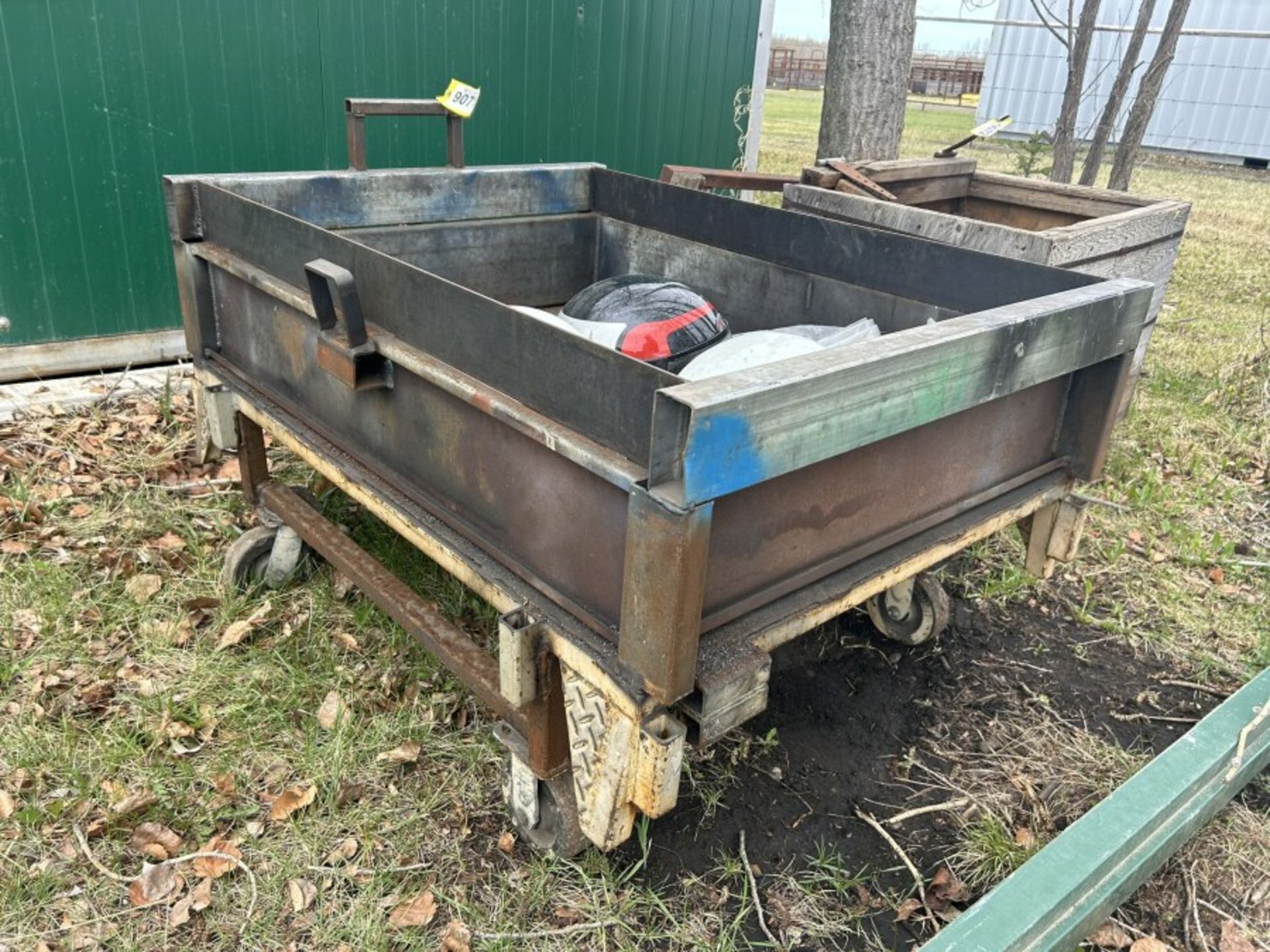 STEEL ROLLING SHOP CART, CRASH HELMETS, ETC - Image 3 of 8