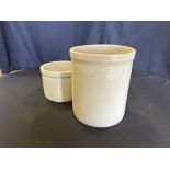 2-ANTIQUE CROCK CANISTERS