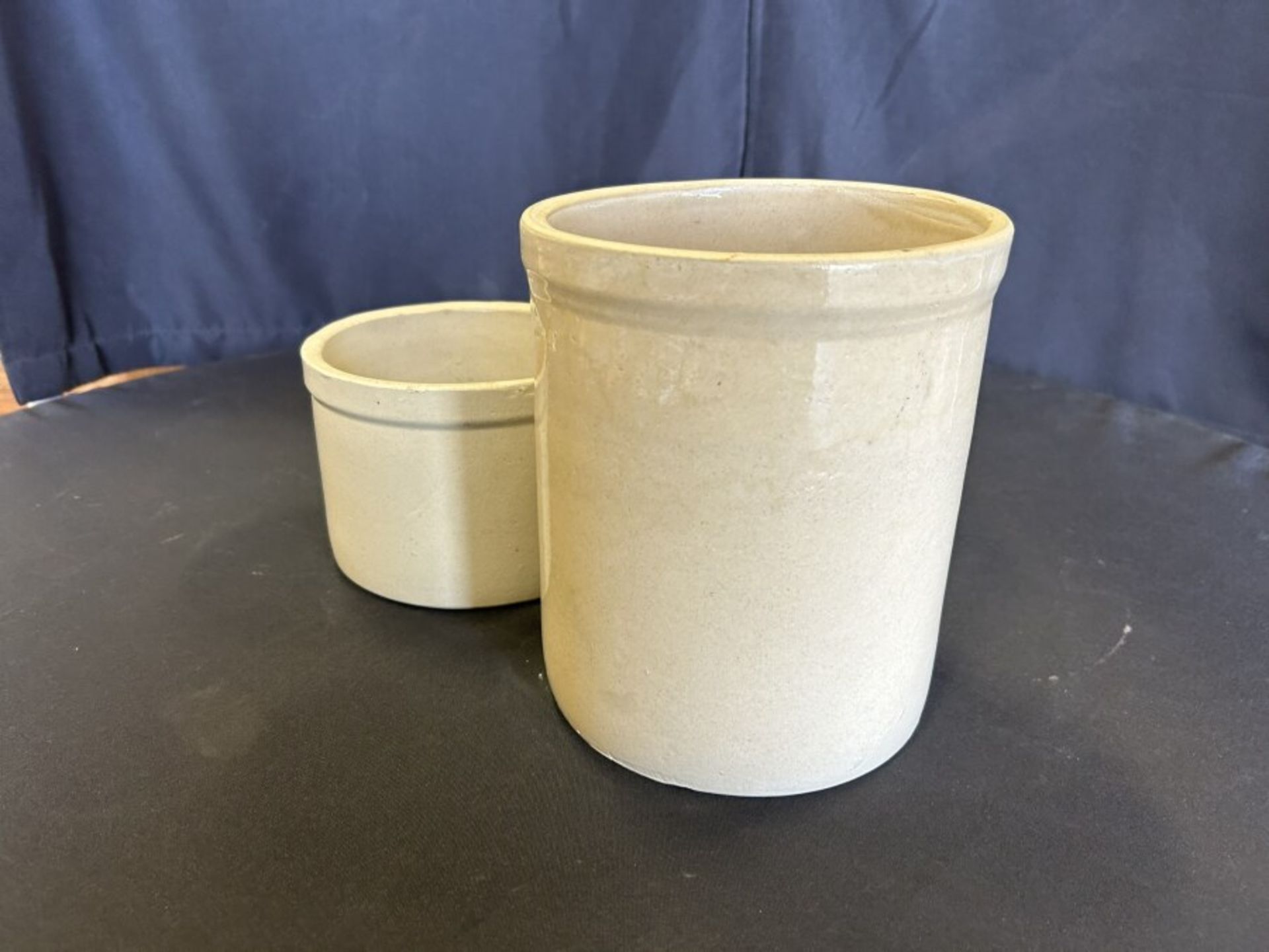 2-ANTIQUE CROCK CANISTERS