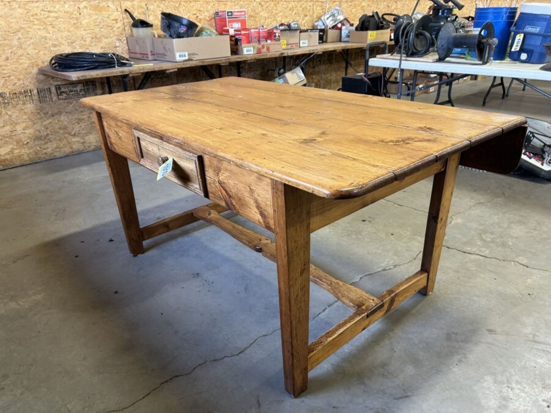 WOODEN DROP LEAF PANTRY TABLE - Image 4 of 6