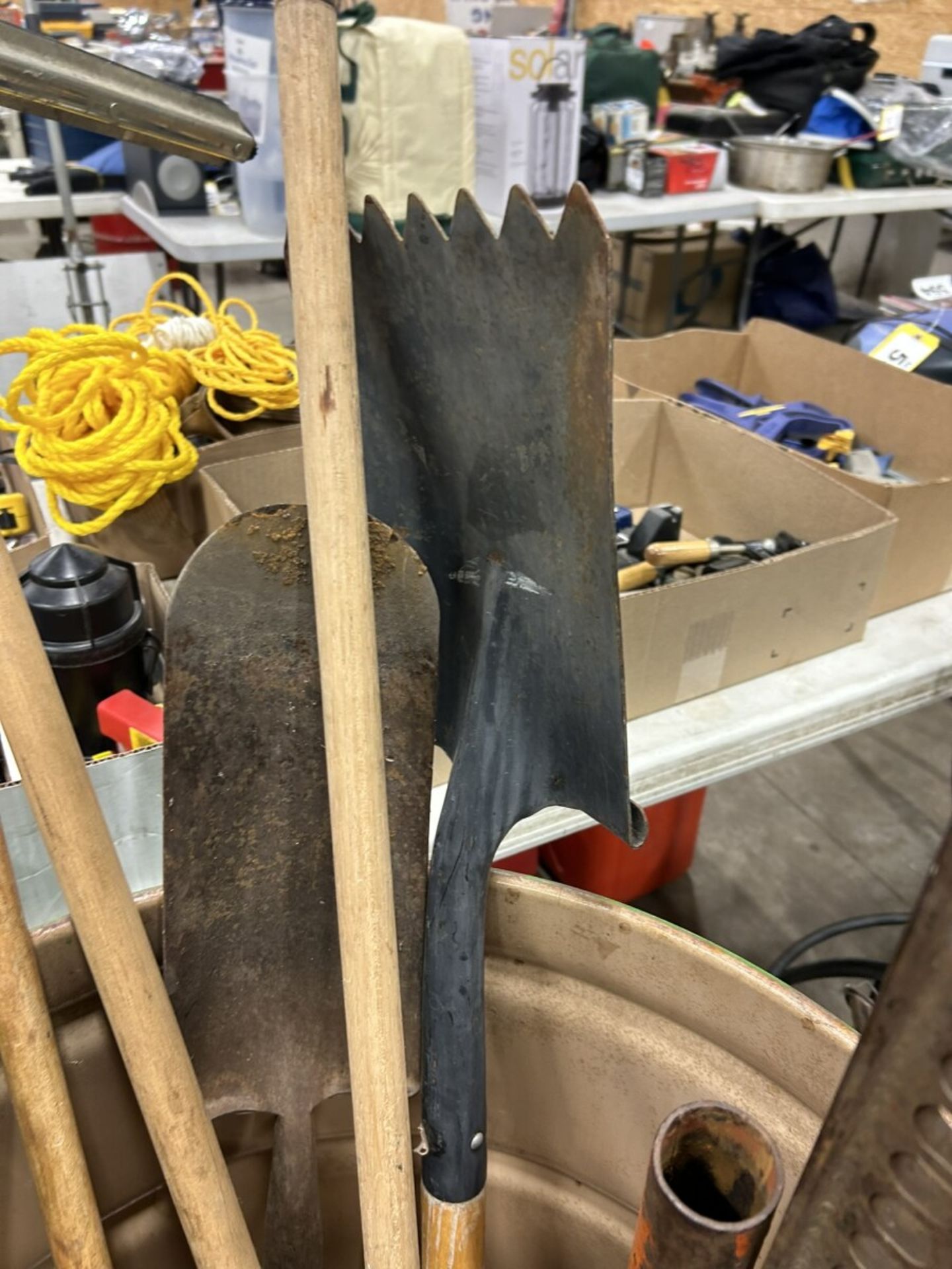 EDGING SHOVEL, 48" JACK ALL, SQUEEGEE, BROOMS, ETC. - Image 3 of 5