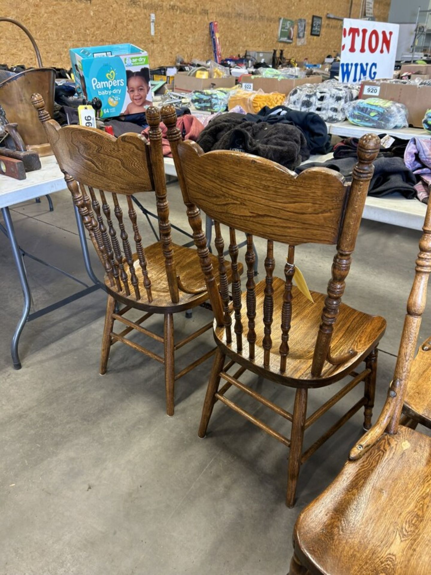 2-ANTIQUE WOODEN PRESS BACK CHAIRS (TIMES THE MONEY X2) - Image 4 of 4