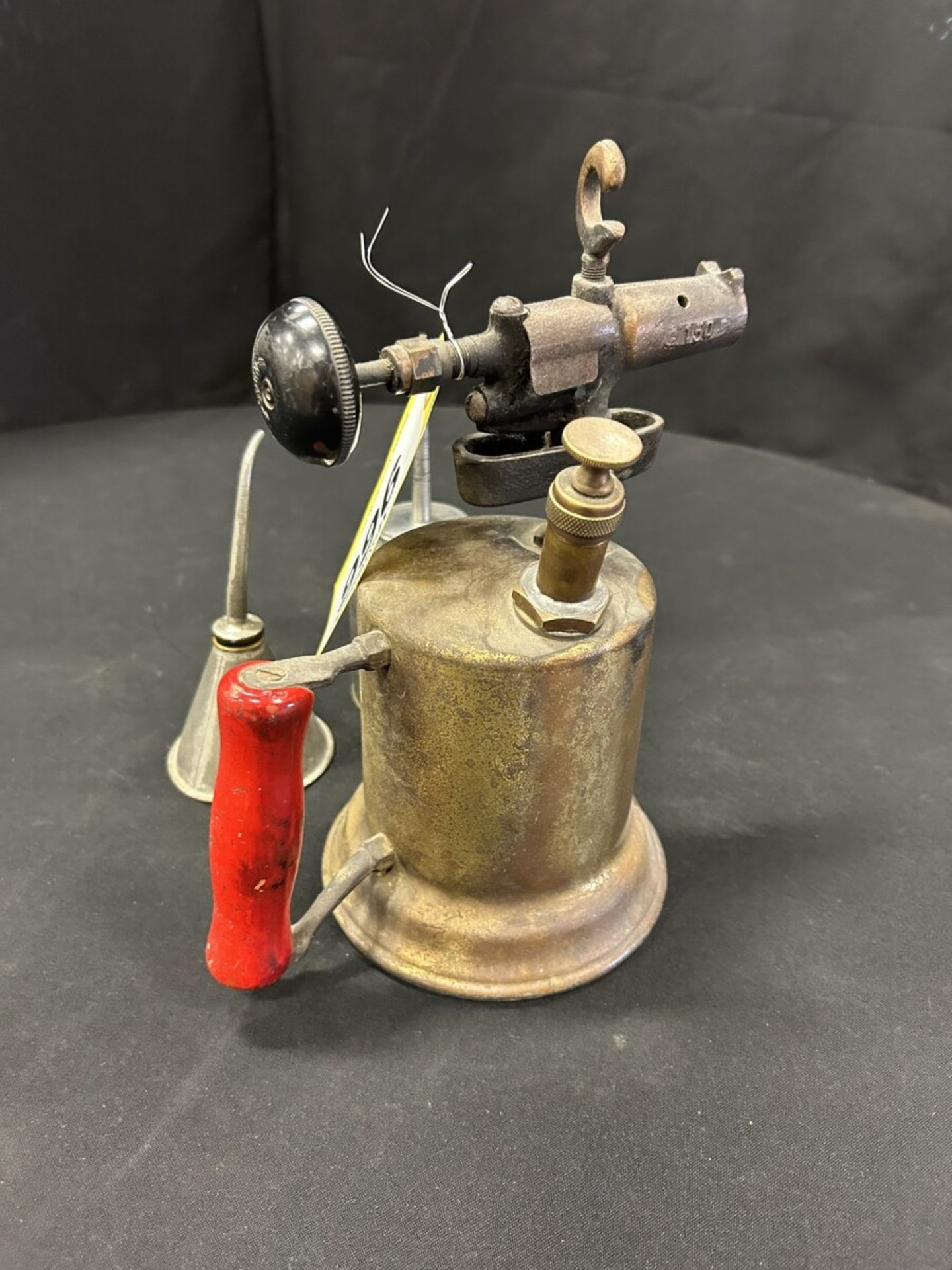 ANTIQUE BUTLER BLOW TORCH AND 2 OIL CANS - Image 3 of 6