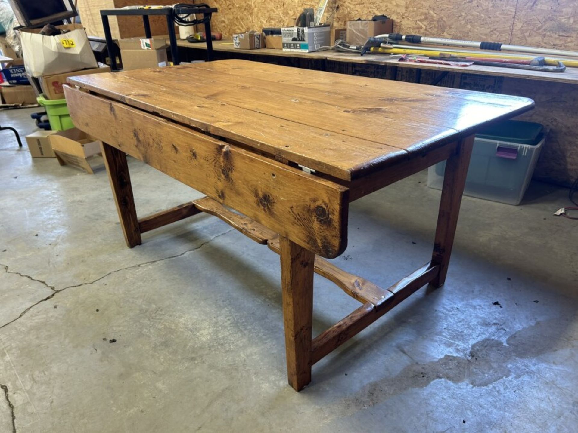 WOODEN DROP LEAF PANTRY TABLE - Image 2 of 6