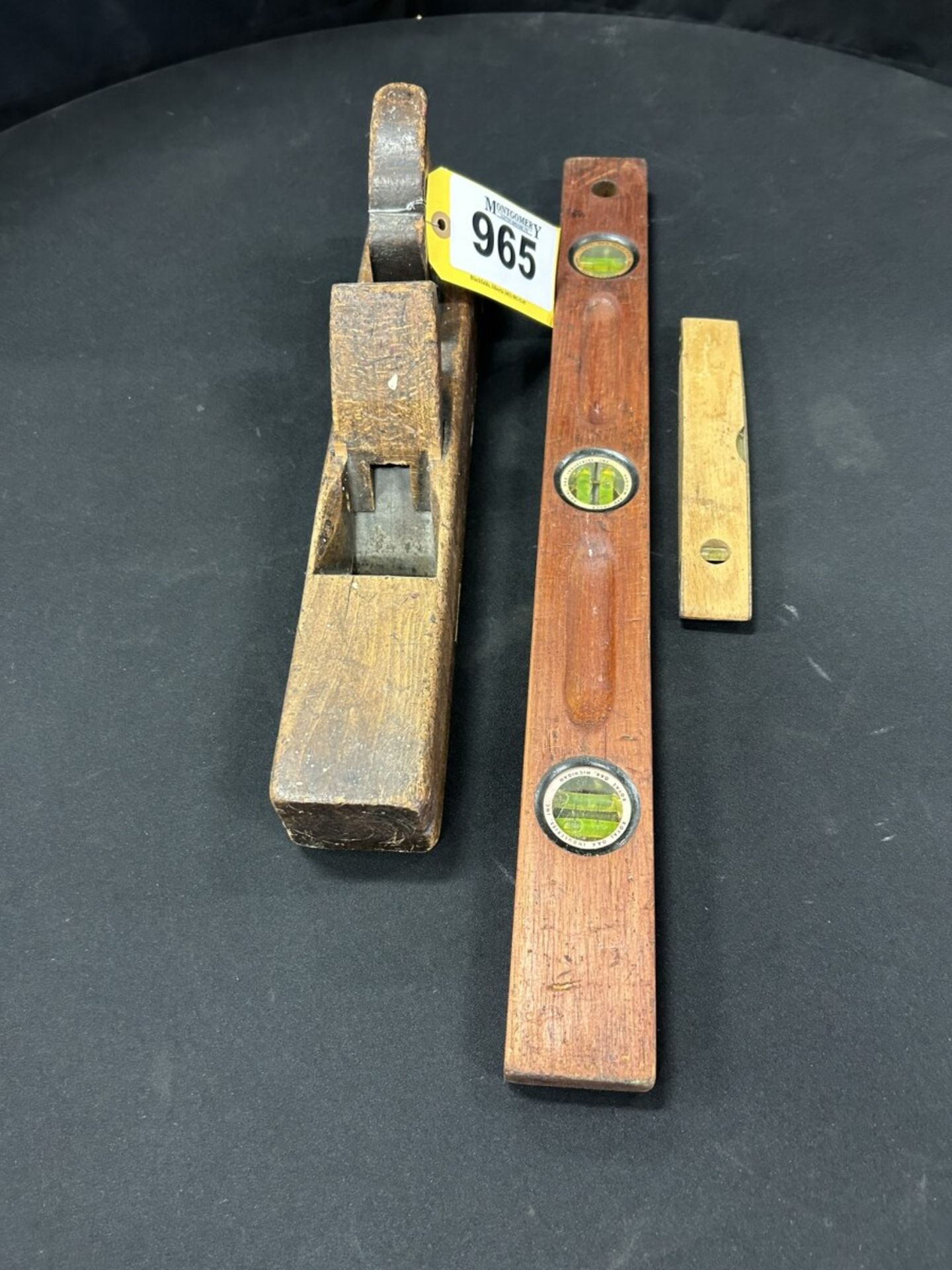 ANTIQUE WOODEN BLOCK PLANE AND WOODEN CARPENTERS LEVELS - Image 2 of 5