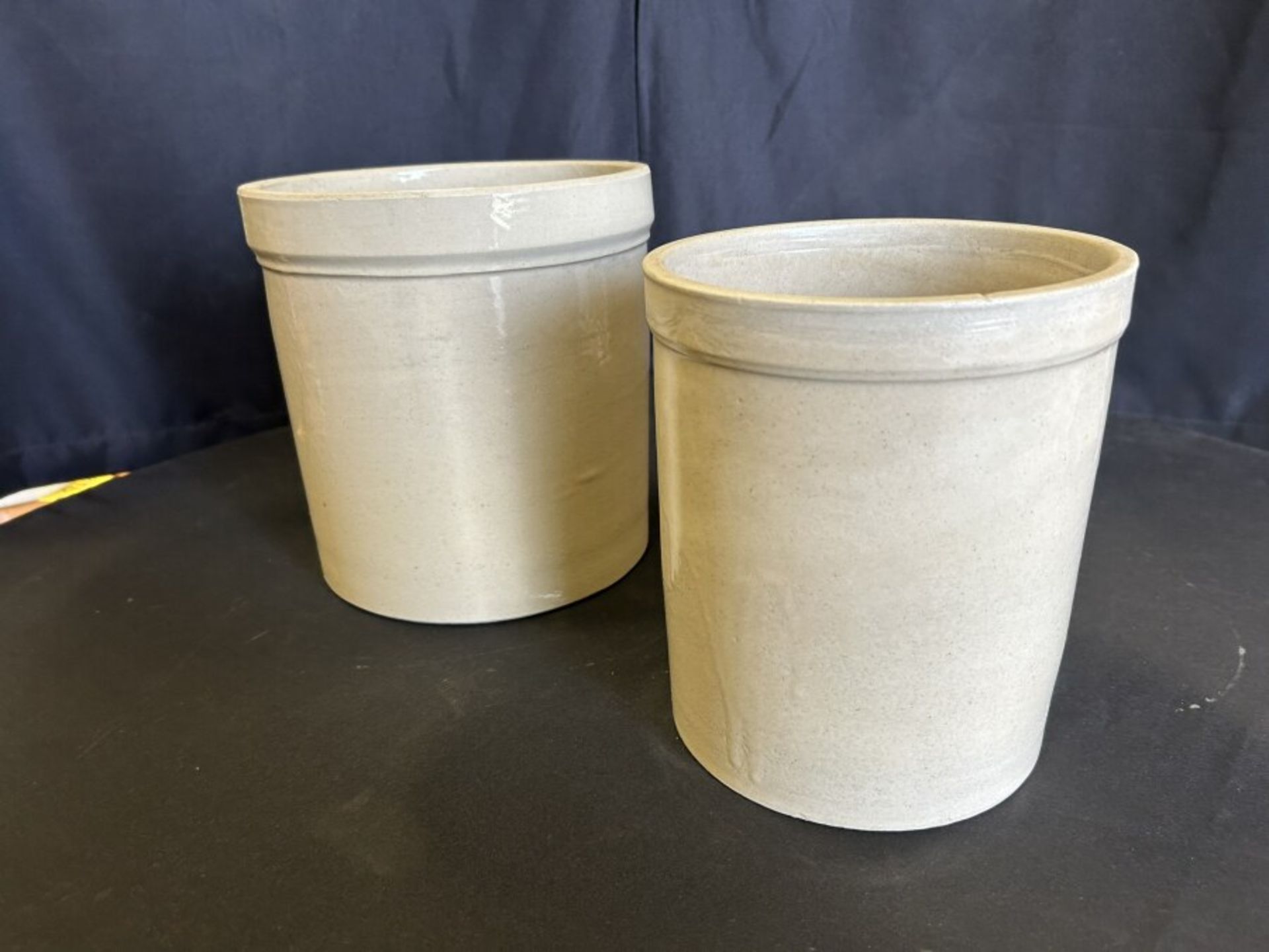 MEDALTA 2-GAL CROCK CANISTER (CRACKED) & 1-GAL. CROCK CANISTER - Image 3 of 8