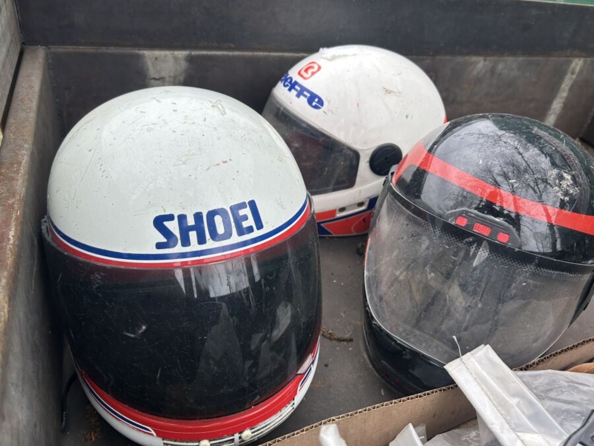 STEEL ROLLING SHOP CART, CRASH HELMETS, ETC - Image 8 of 8