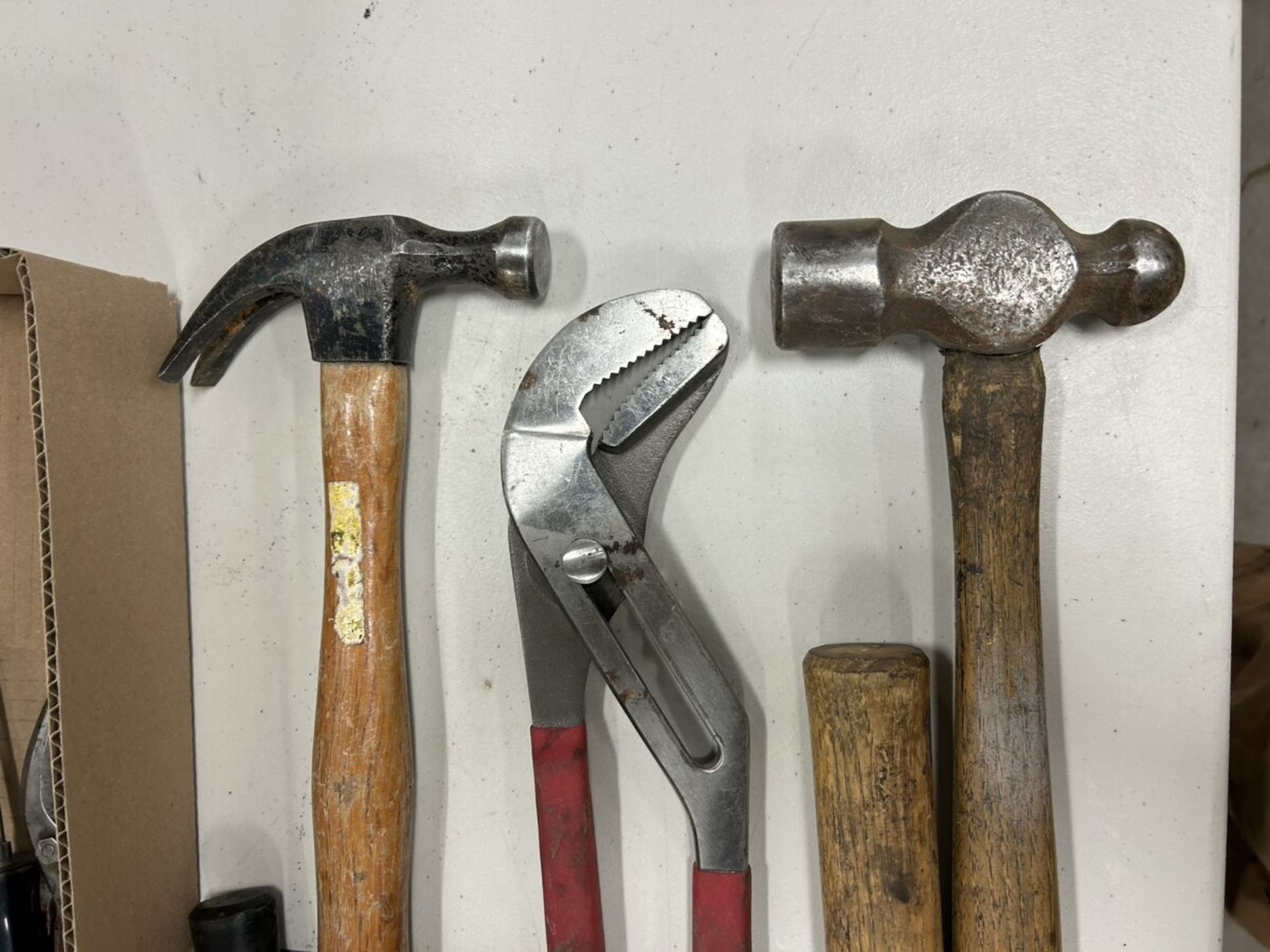 L/O ASSORTED HAND TOOLS -RUBBER MALLET, HAMMERS ,VICE GRIPS, PRY BARS, ETC. - Image 2 of 5