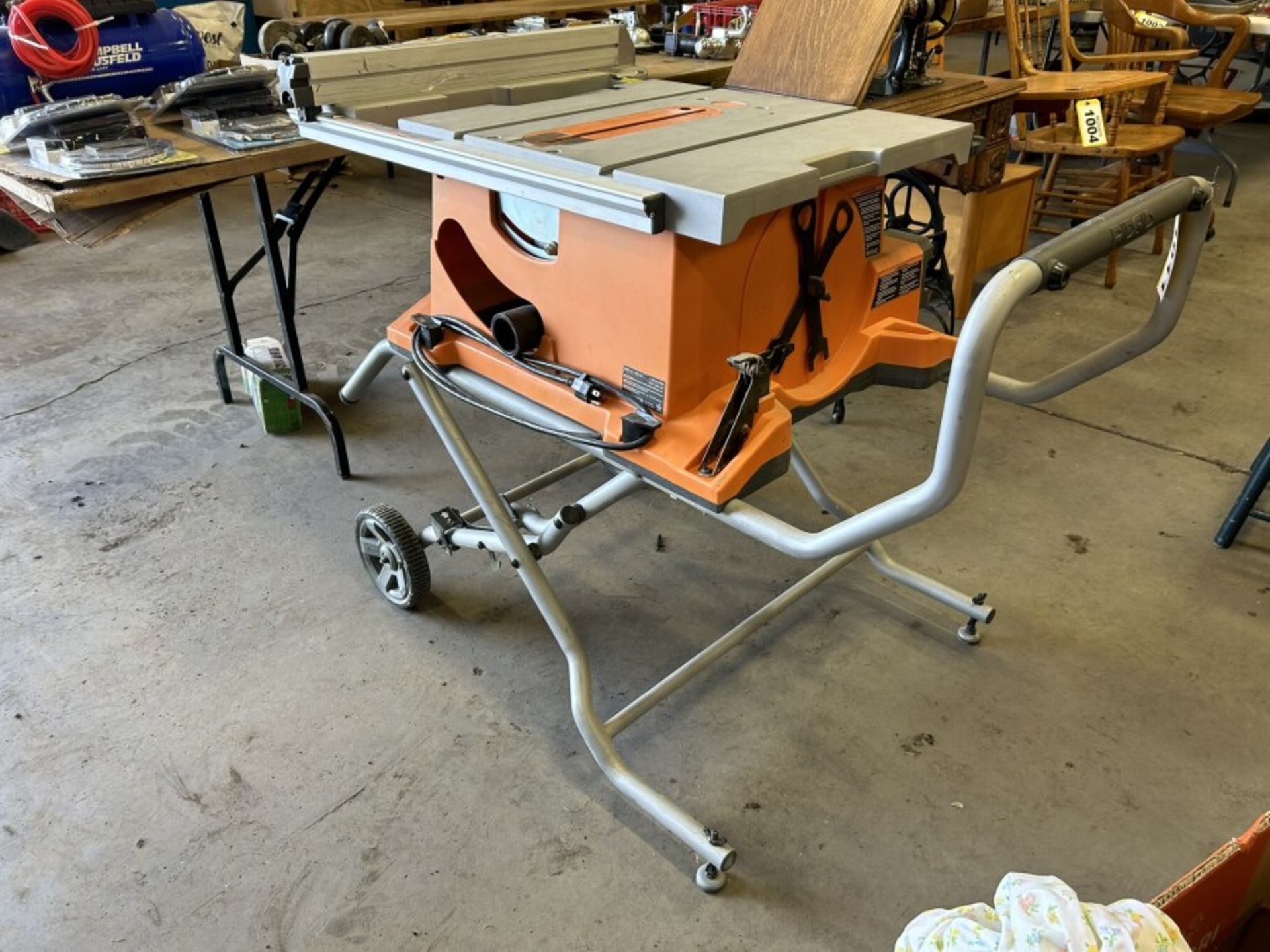 RIDGID 10" PORTABLE TABLE SAW W/ COLLAPSIBLE STAND - Image 4 of 5