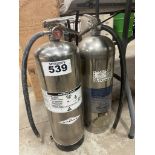 2-SS FIRE EXTINGUISHERS (BOTH HAVE BEEN DISCHARGED)