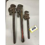 L/O ASSORTED PIPE WRENCHES RIDGID 24IN