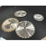 L/O ASSORTED SAW BLADES AND 6" GRINDING WHEEL