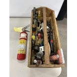 SHOP BUILT TOOL BOX W/ ASSORTED SCREW DRIVERS