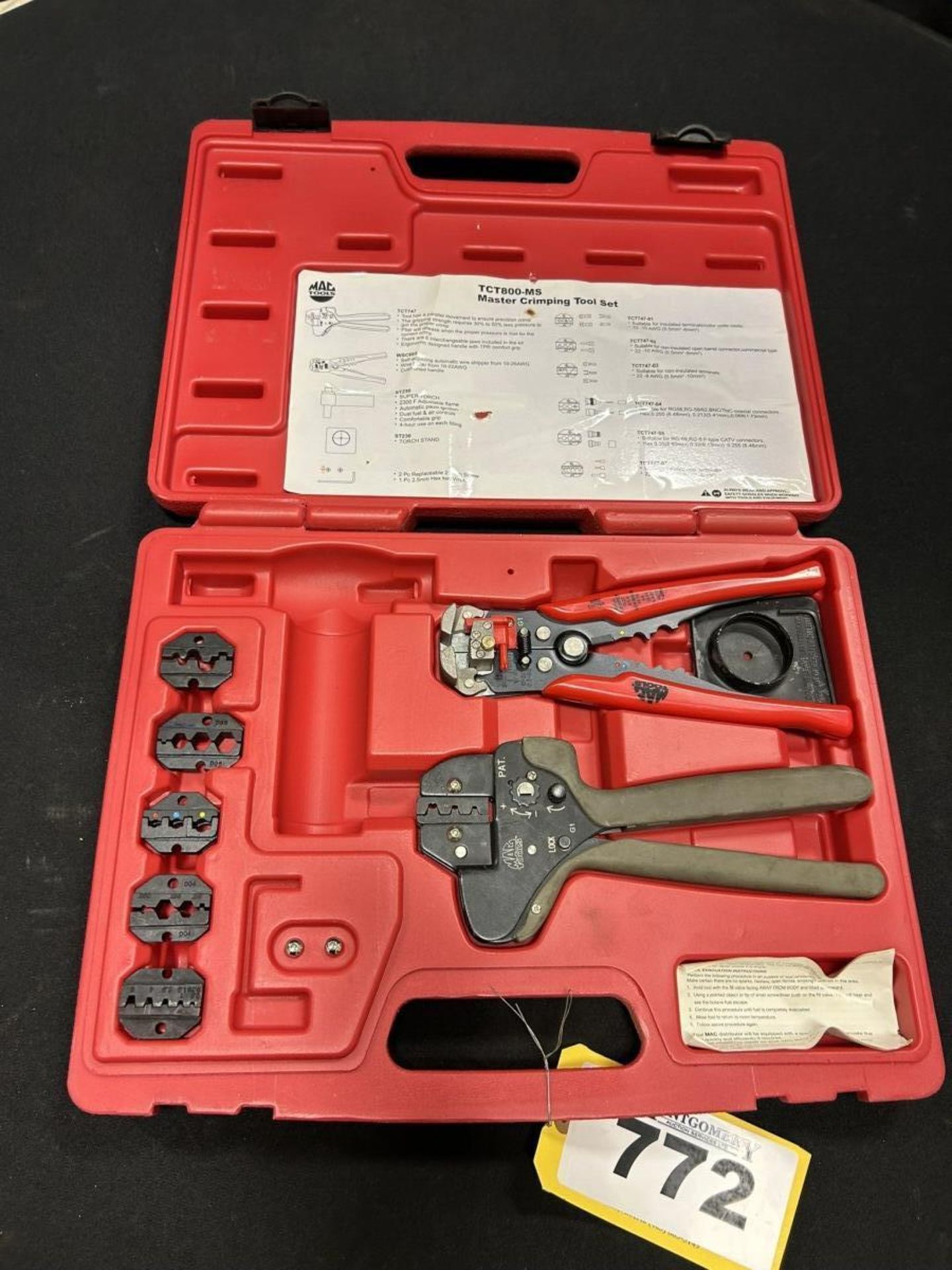 MAC TOOLS MASTER CRIMPING TOOL SET TCT800-MS - Image 2 of 7