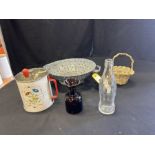 ANTIQUE ENAMEL COLANDER, FLOWER SIFTER, COCA-COLA BOTTLE, ETC.