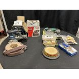 MASTERCRAFT PALM SANDER, JOB MATE DETAIL SANDER & ASSORTED ABRASIVES