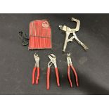 MAC TOOLS CENTERING PUNCHES SET NO.SRPP6K (MISSING ONE FROM SET) ASSORTED MAC PLIERS, ETC.