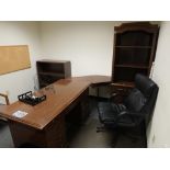 Office Desk/Chair, File Cabinet, 2 Bookcases, and Side Chair