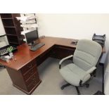 Office Desk/Chair, Monitor, Plan Rack, (2) Bookcases