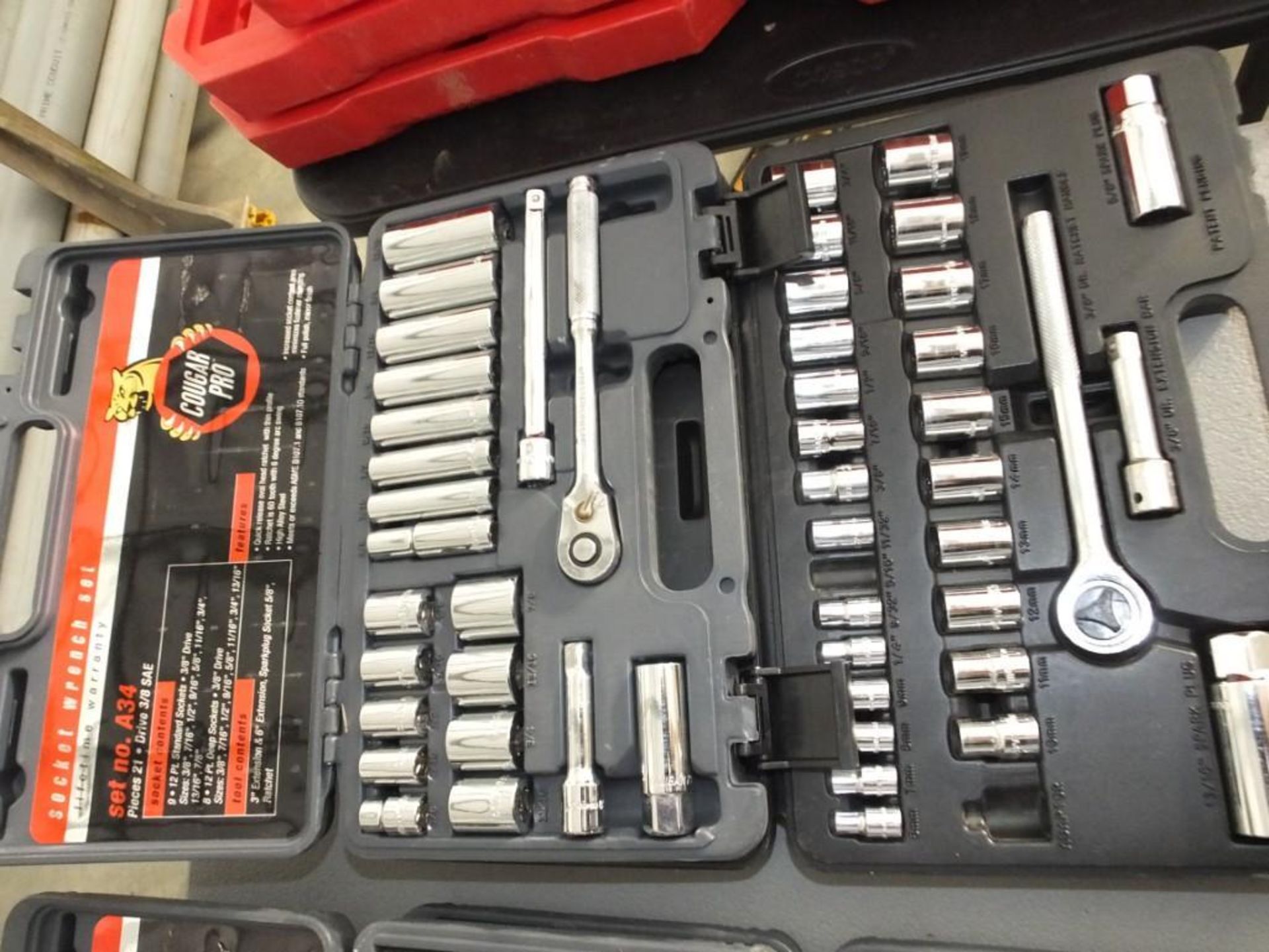 (2) Socket/Wrench Sets: Cougar Pro 3/8 and Evercraft