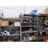 (3) Metal Shelf Units with Remaining Contents