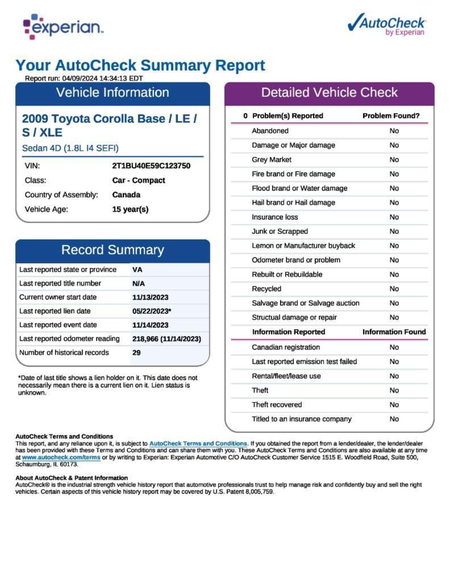 2009 Toyota Corolla - Image 20 of 20