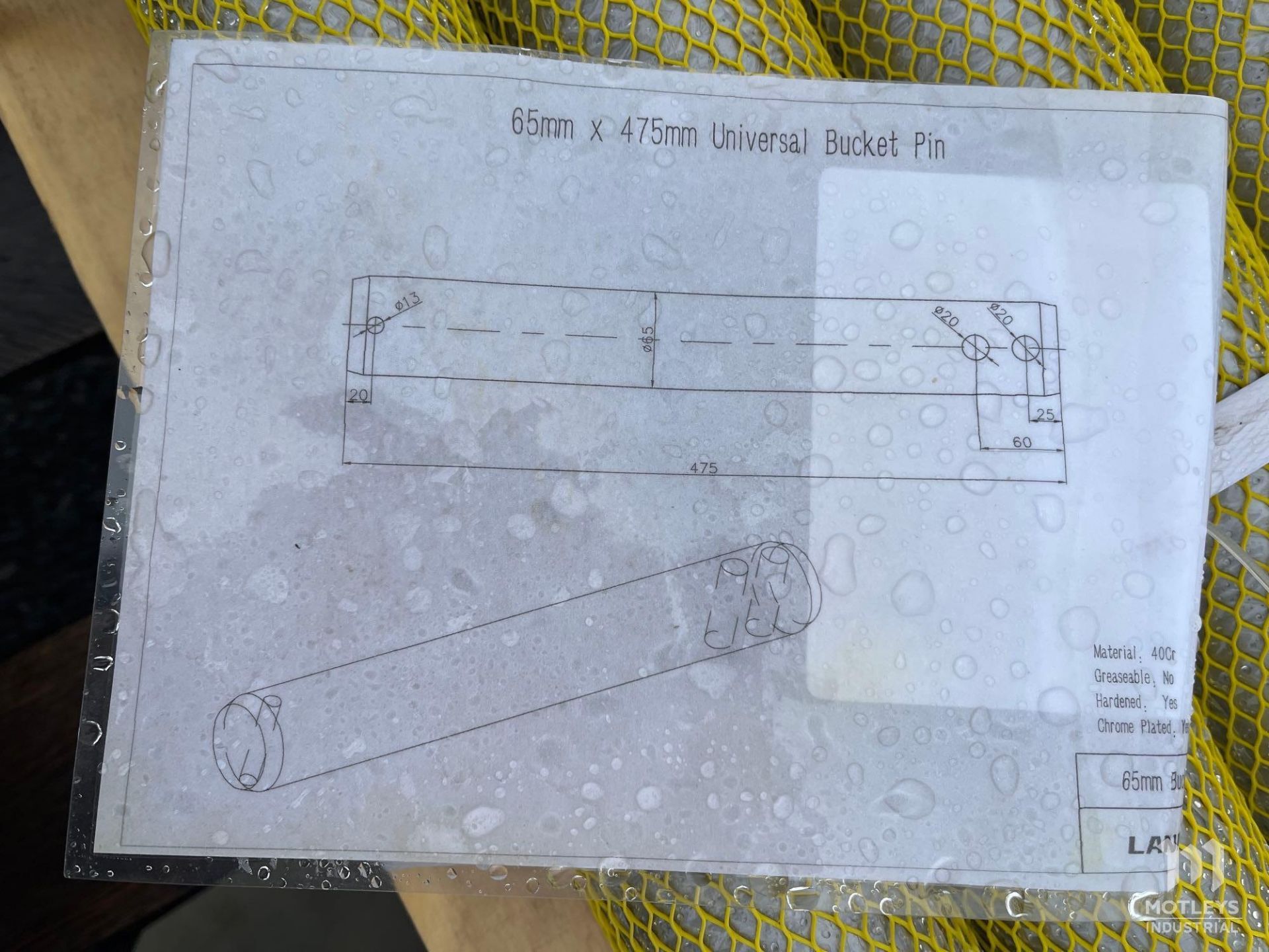 2023 LandHero 65mm X 475mm Universal Bucket Pins, Qty: 4 - Image 5 of 5