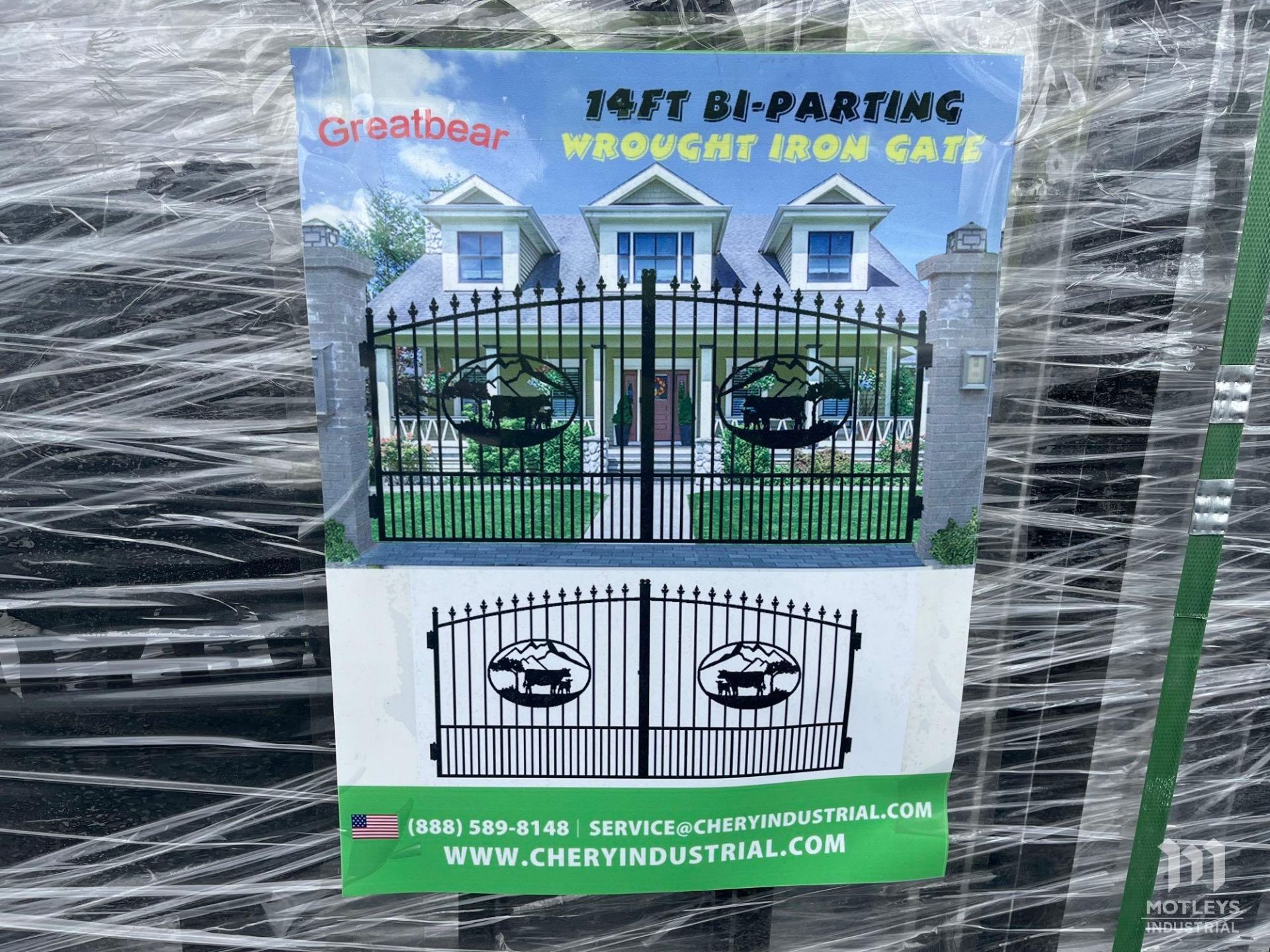 2023 Greatbear 14' Bi- Parting Wrought Iron Gates, 1 Set - Image 5 of 6