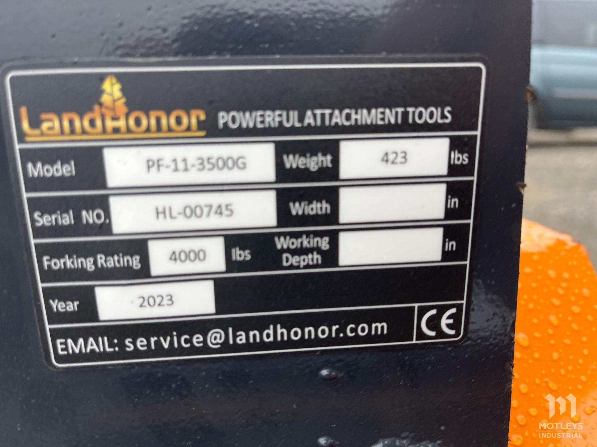 2023 LandHonor PF-11-3500G Skid Steer Pallet Forks - Image 4 of 5