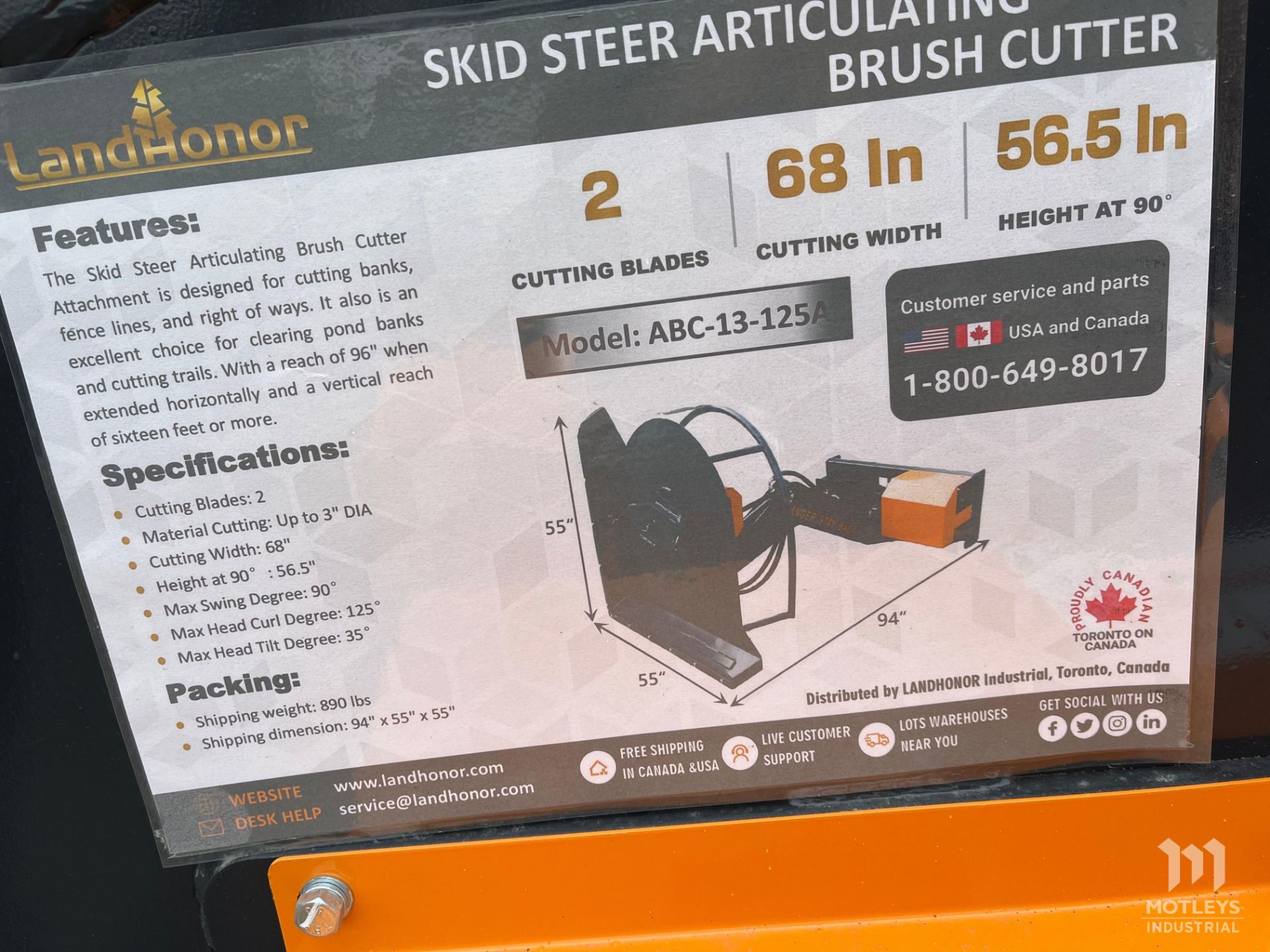 2023 LandHonor ABC-13-125A Skid Steer Articulating Brush Cutter - Image 5 of 7
