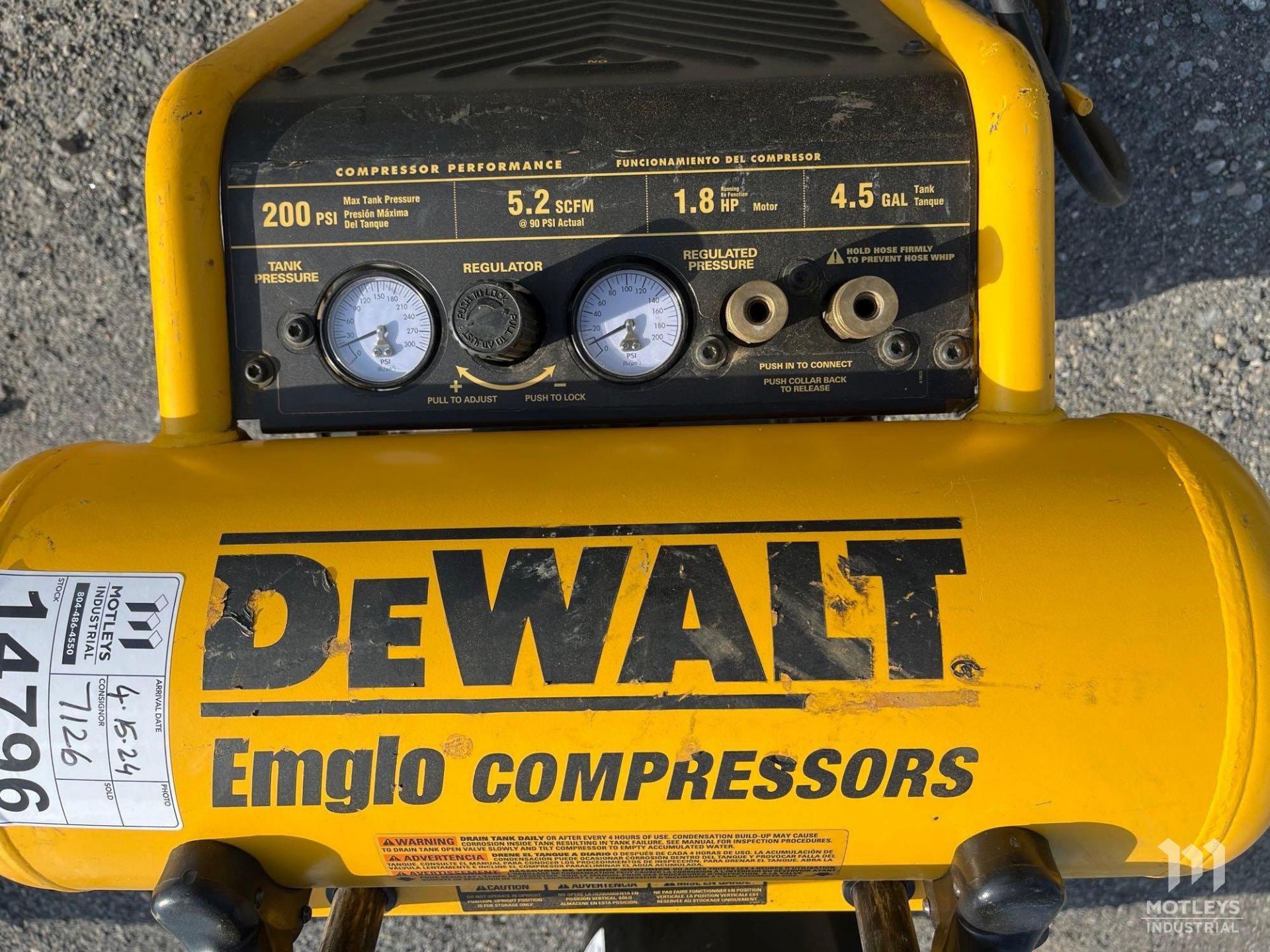Dewalt D22146 Portable Air Compressor - Image 5 of 8