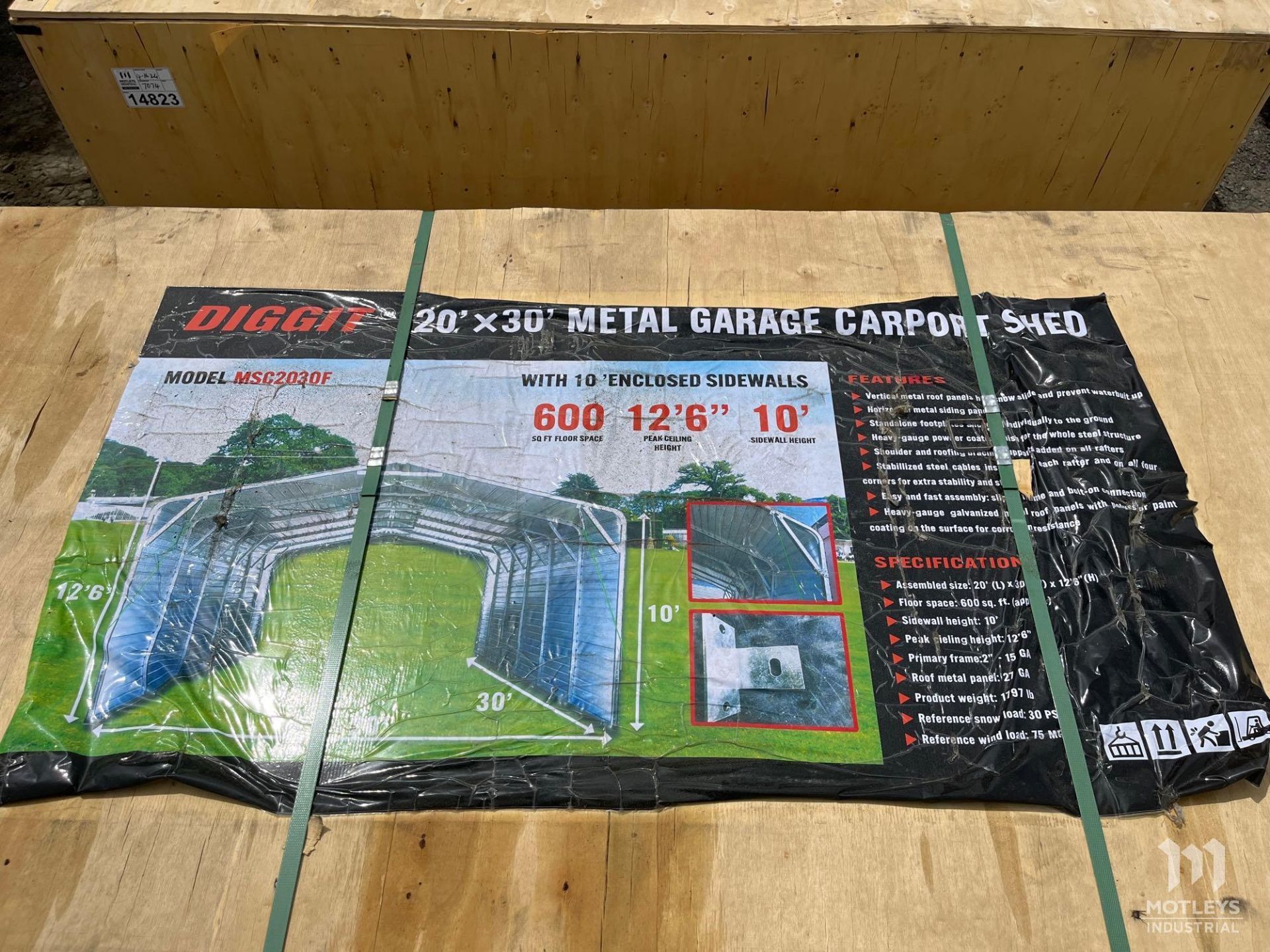 Diggit MSC2030F 20'x30' Metal Garage Carport Shed - Image 5 of 6