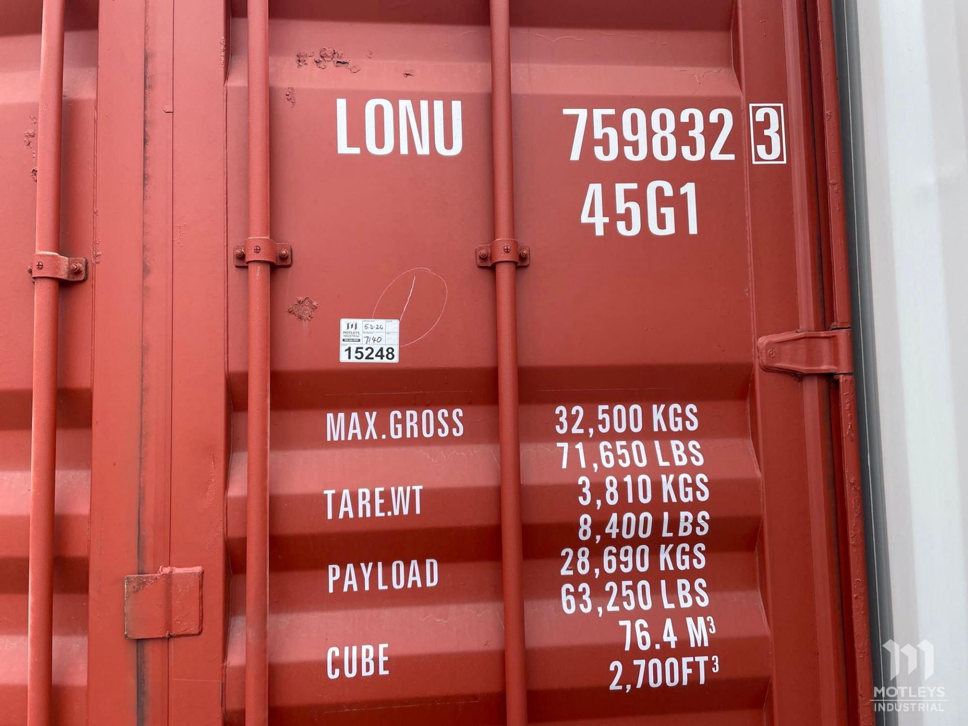 40' High Cube Shipping Container - Image 9 of 9