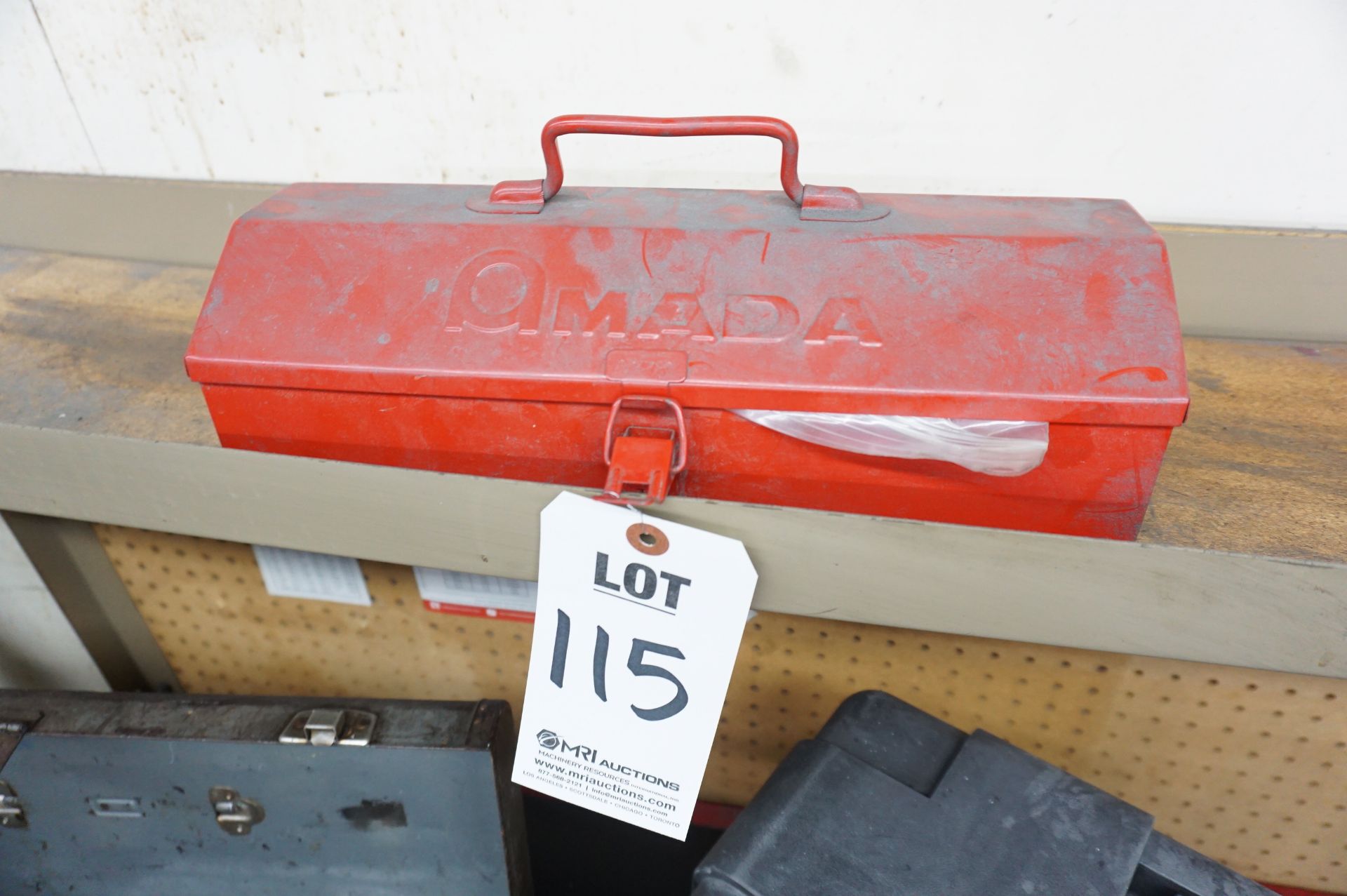 STEEL WORKSTATION BENCH WITH 1 DRAWER, DIMENSIONS 2' X 4' X 3' H(3) MISC. TOOL BOXES WITH CONTENTS - Image 2 of 11