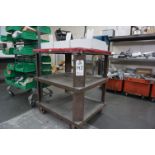 HEAVY DUTY ROLLING STEEL CART DIMENSIONS, 35" X 30" X 41" H *NO CONTENTS*