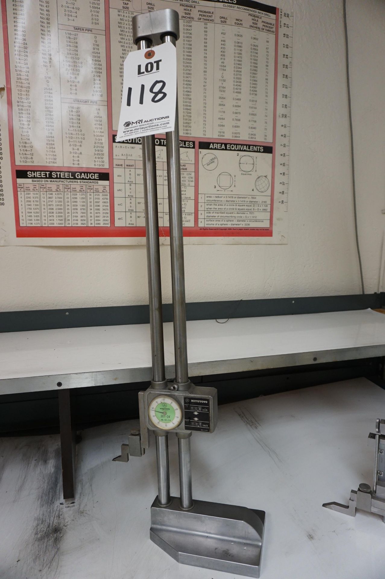 MITUTOYO DIAL HEIGHT GAGE, 24" - Image 3 of 3