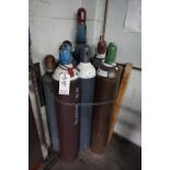 LOT TO INCLUDE: (7) MISC. WELDING TANKS ARGON, ACETYLENE, ETC VARIED SIZES