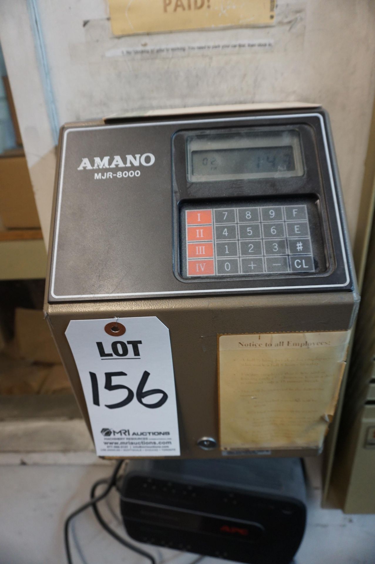 AMANO PUNCH CLOCK WITH CARD HOLDER, APC BACK-UPS NETWORK 40 - Image 3 of 4