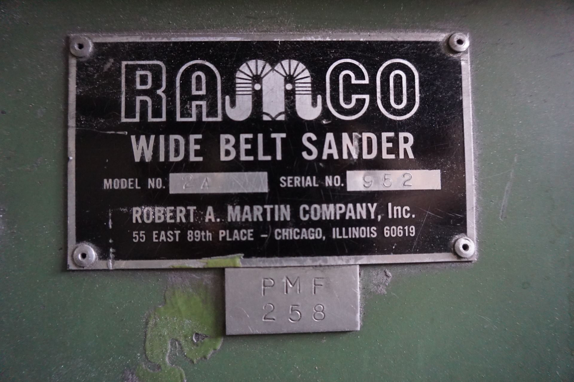 LOT TO INCLUDE: (1) RAMCO WIDE BELT SANDER MODEL 24 S/N 952, 24" WIDTH CAPACITY, (1) RAND BRIGHT - Image 7 of 10