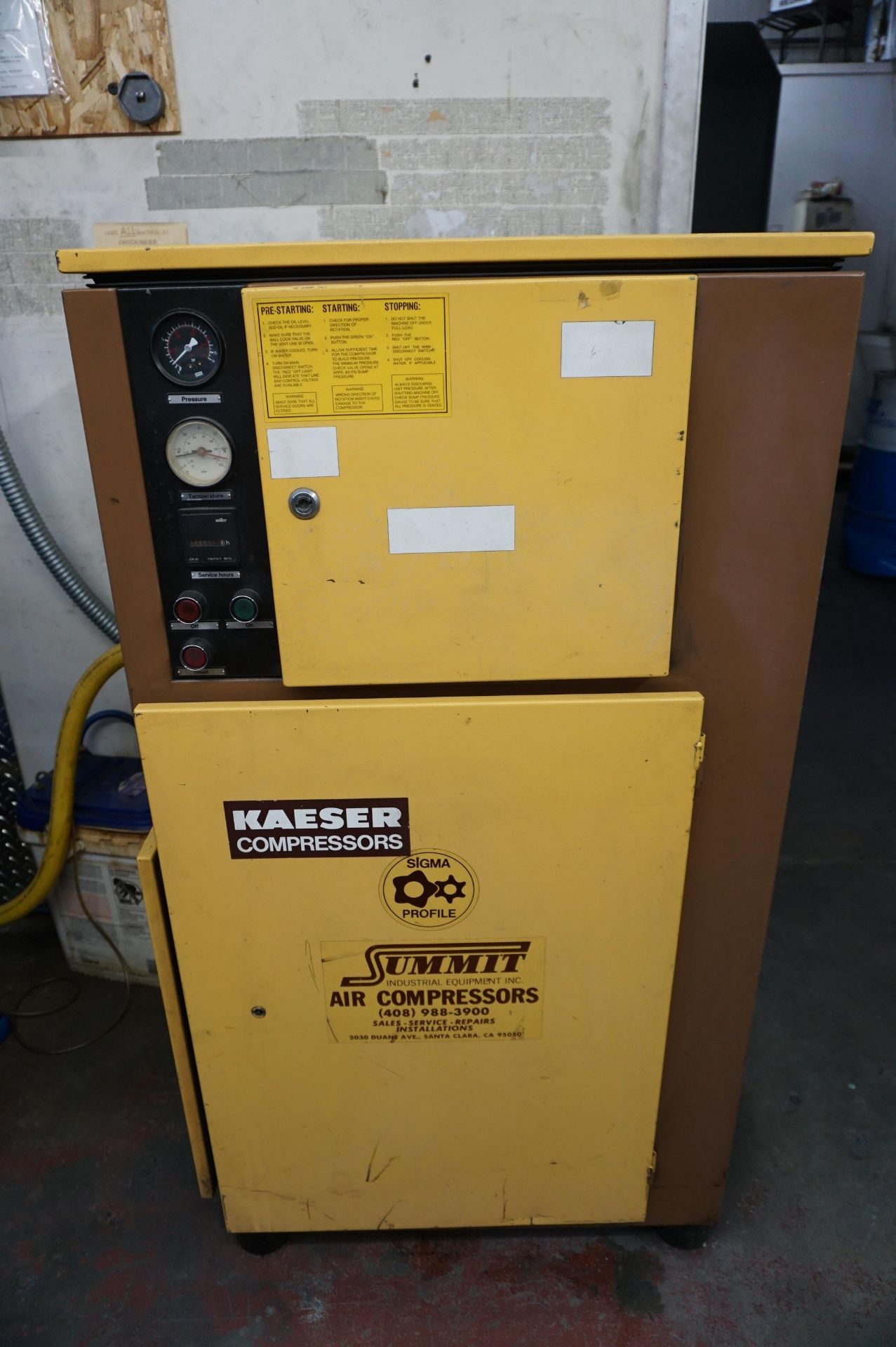 AIR COMPRESSOR SYSTEM FOR LASER TO INCLUDE: (1) KAESER SIGMA AIR COMPRESSOR, (1) AIR TANK, (1) - Image 2 of 7
