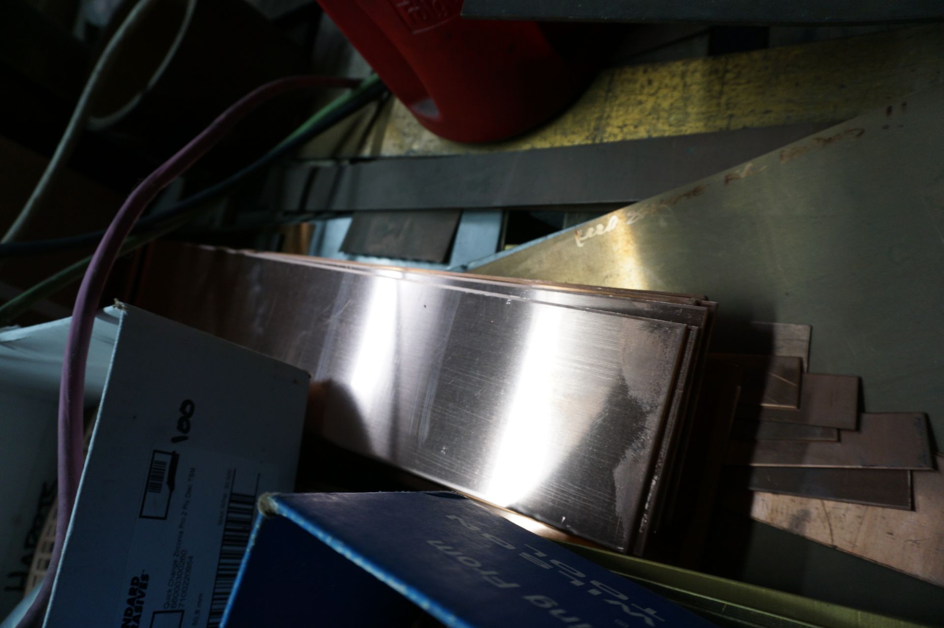 MATERIAL LOT TO INCLUDE: MISC. COPPER, BRASS, ALUMINUM, STAINLESS STEEL, AND STEEL SHEETS, VARIED - Image 13 of 14