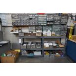 STEEL SHELVING AND WALL RACKS WITH CONTENTS TO INCLUDE: LARGE QUANTITY MISC. INSERTION HARDWARE