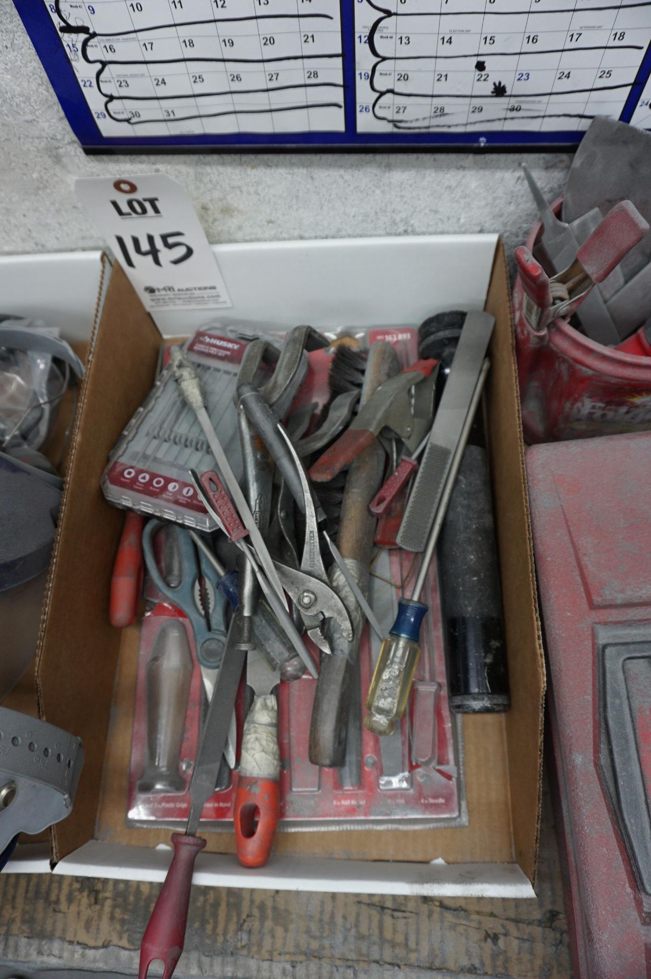 HAND TOOL LOT TO INCLUDE: MISC. FACE SHIELDS, SOCKETS, WRENCHES, PLIERS, FILES, ALAN KEYS - Image 2 of 4