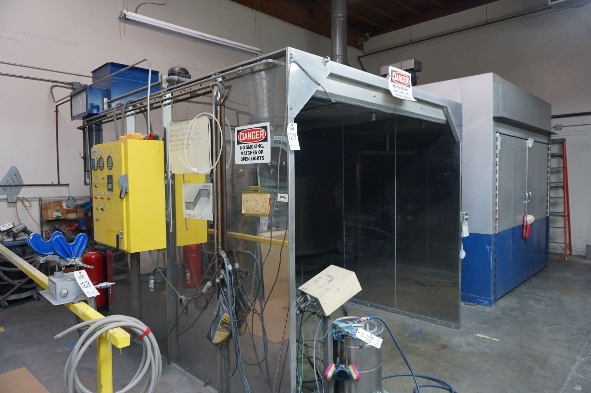 SPRAY BOOTH FOR POWDER COATING WITH EXHAUST AND FUME EXTRACTOR HOOD AND FILTER, RAMCO FINISHING - Image 5 of 13