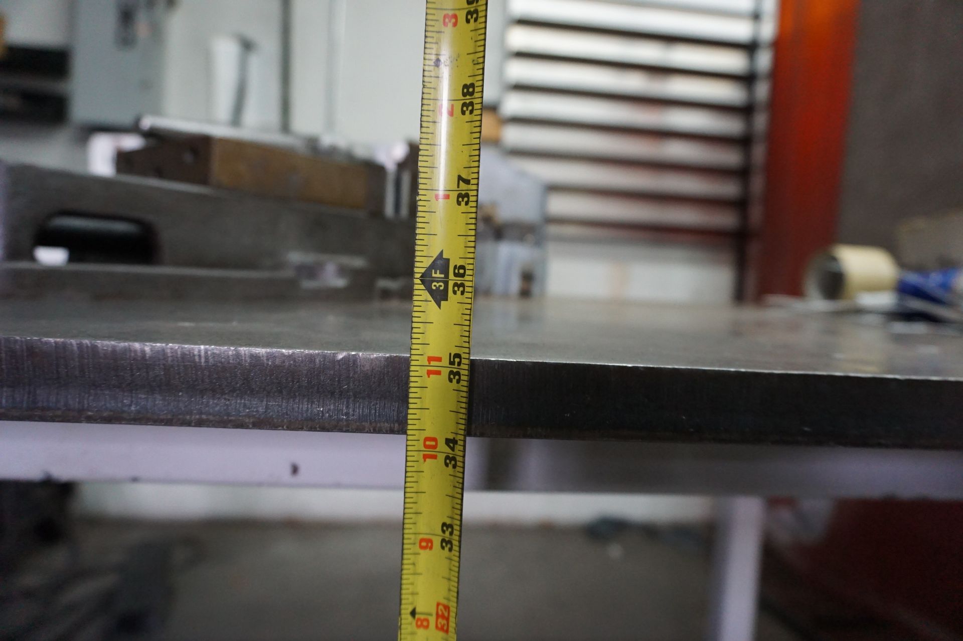 TABLE USED FOR TIG WELDING. 42" X 72" WORKING AREA, 1" THICK HEAVY STEEL TOP, 35" H, NO CONTENTS - Image 6 of 6