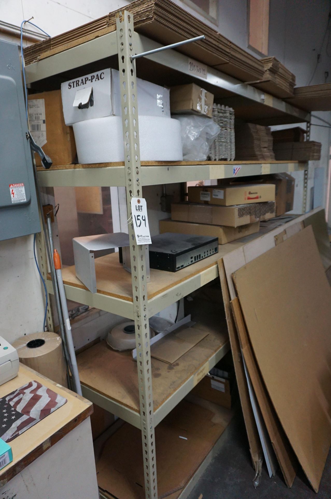 SHIPPING AREA WITH CONTENTS TO INCLUDE:EBRA LP 2844 LABEL PRINTER, DIGITAL SCALE, SHELVING UNIT 2' X - Image 5 of 21
