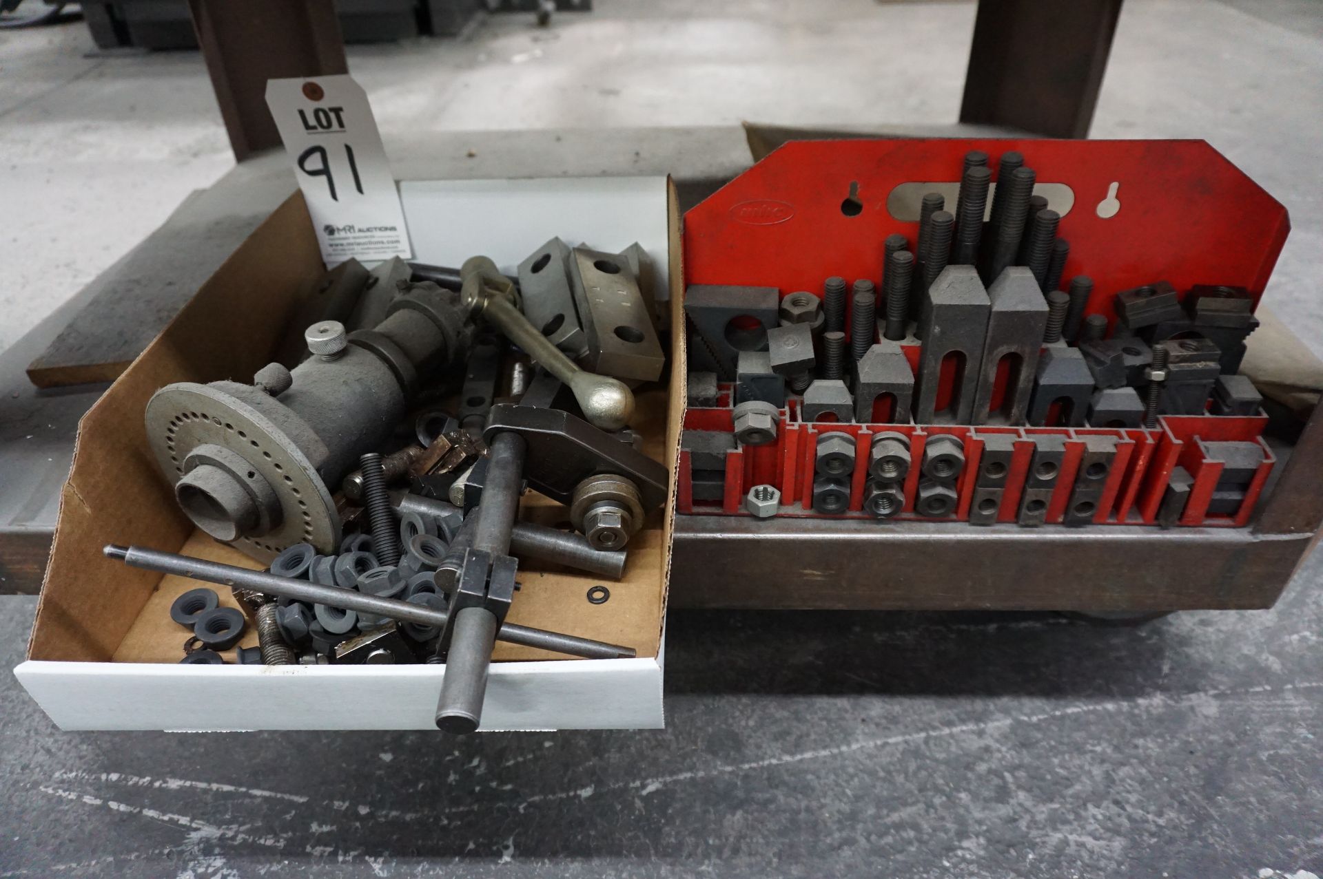 LOT TO INCLUDE: MISC. WORKHOLDING HARDWARE, VISE JAWS, VISE STOPS, TELESCOPING COLLET SPIN INDEX