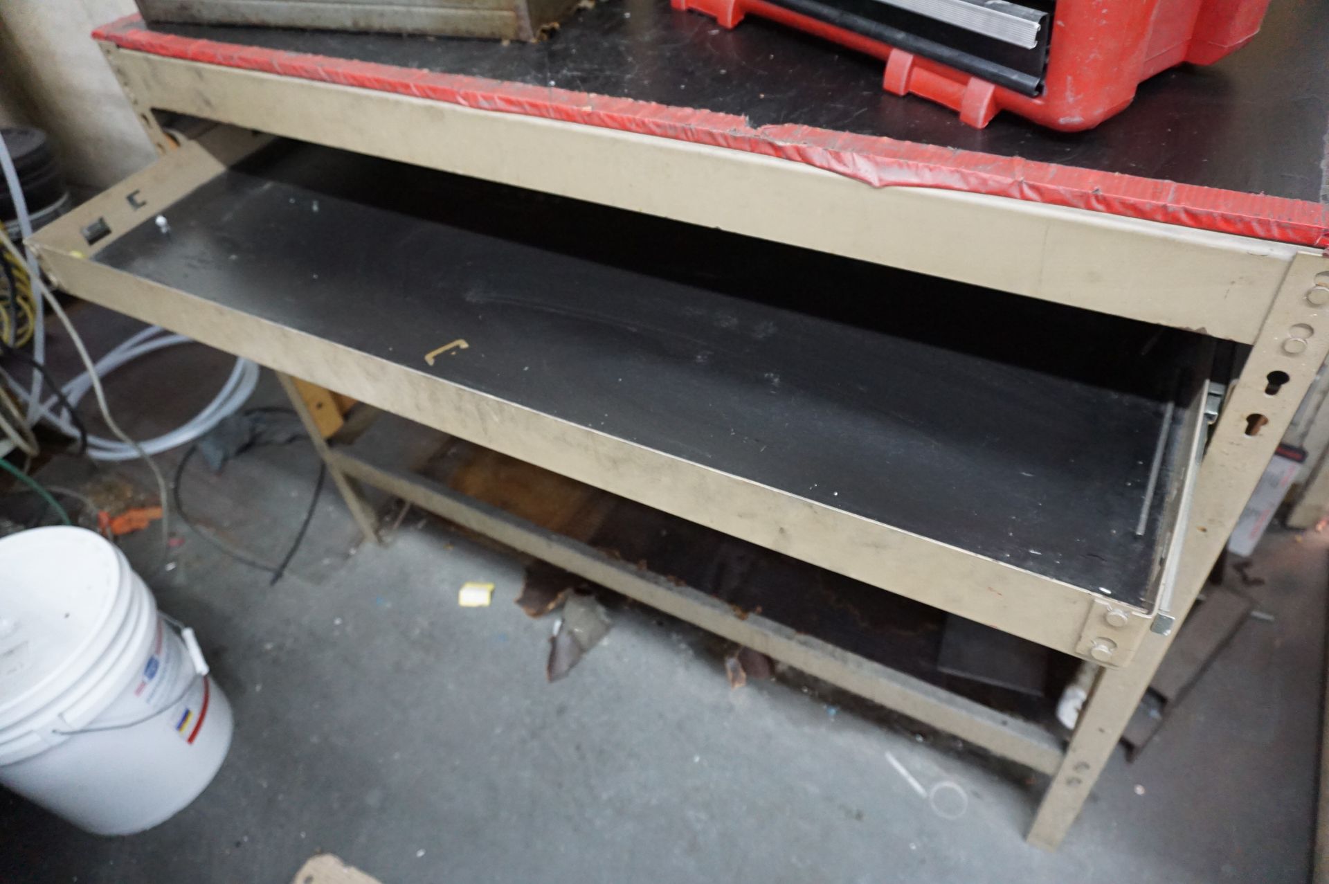 STEEL WORKSTATION BENCH WITH 1 DRAWER, DIMENSIONS 2' X 4' X 3' H(3) MISC. TOOL BOXES WITH CONTENTS - Image 7 of 11