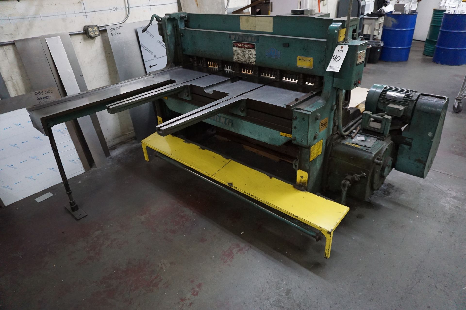 WYSONG MECHANICAL SHEAR MODEL 1252, S/N P13-1086, CAPACITY 12-GA WITH LINCOLN AC MOTOR 5HP