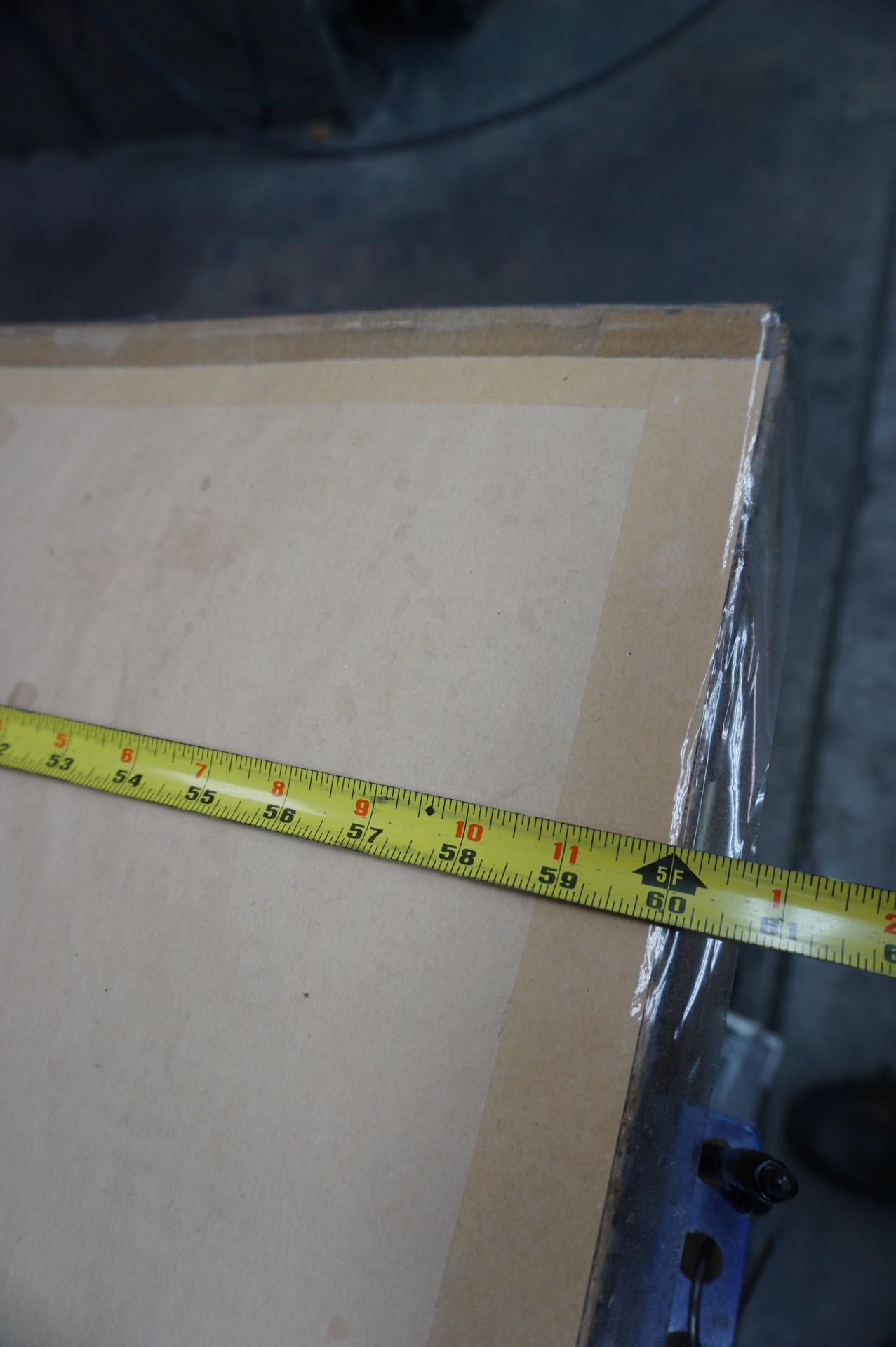 SHIPPING AREA AND TABLE IN POWDER COAT BUILDING TO INCLUDE: PAPER TRIMMER GREENBOARD, ULINE PAPER - Image 6 of 7